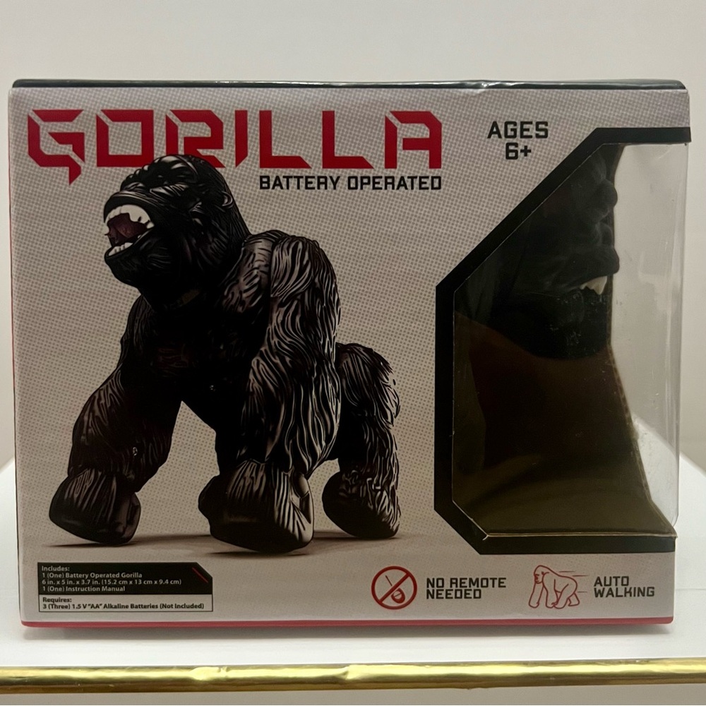 Walking Gorilla Battery Operated Toy 6in Auto Walking Action Figure New